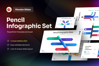 Monster Slides Pencil Infographic Set